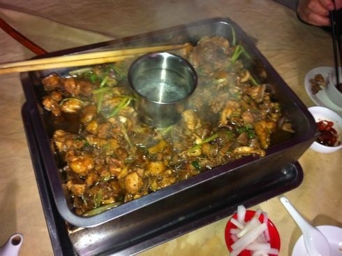 坤記鋼盤啫（炒）雞