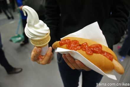 热狗+圆筒冰激凌
