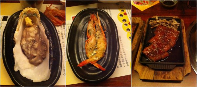 生蚝、芝士虾、鳗鱼