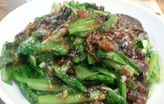 豆豉鲮鱼炒油麦菜