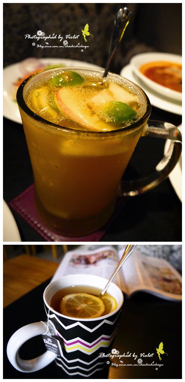 【招牌水果茶】、【柠檬红茶】