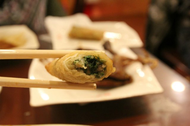 荠菜虾仁春卷