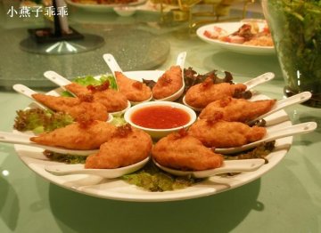 香煎琵琶豆腐酿虾胶