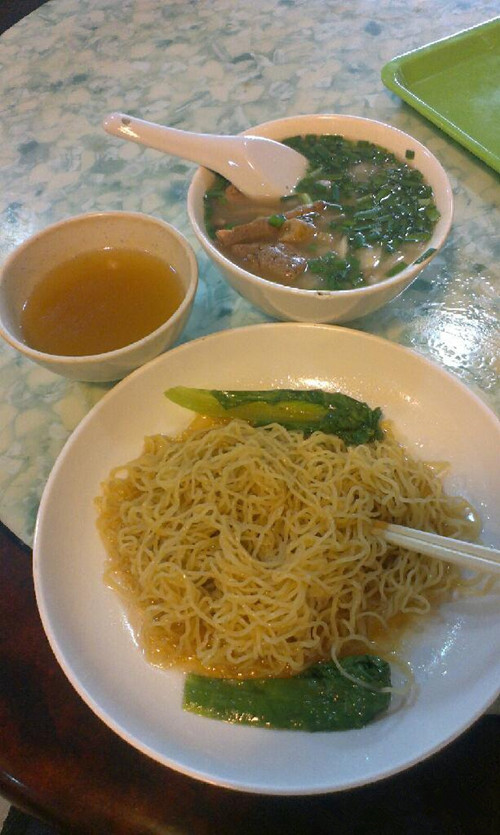 牛三星汤和猪油捞面