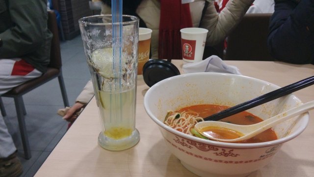 吃完的牛肉面和喝的东东
