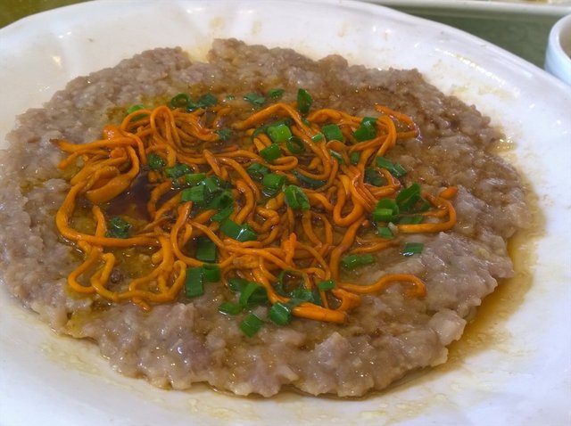 虫草花蒸肉饼