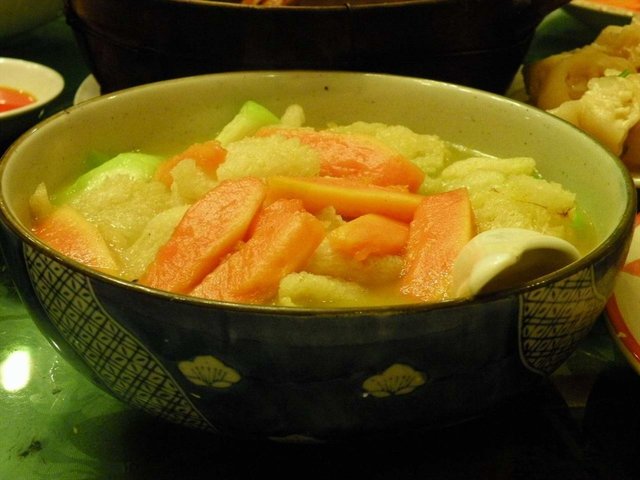 鸡汤浸丝瓜竹苼