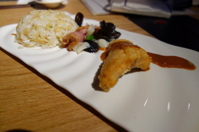 茄汁鱼+鸭胸肉+炒饭