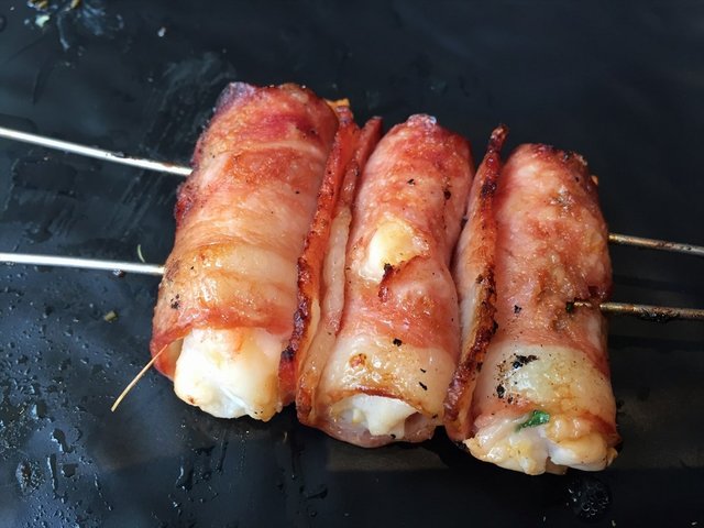 培根大虾卷