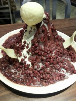 红豆牛奶冰