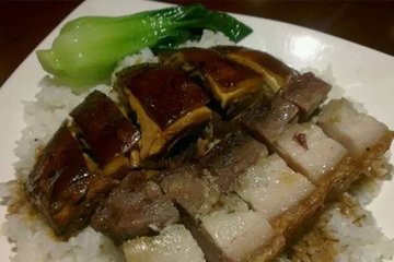 烧鹅烧肉双拼饭