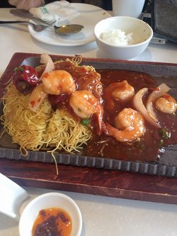 铁板京川虾球炒面