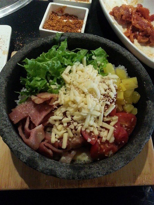 芝士培根石锅饭