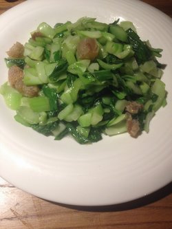 青菜炒猪油渣